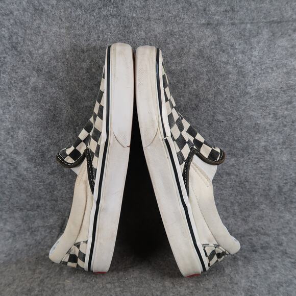 Vans Shoes Womens 7 Classic Slip On Sneakers Casual Checkered Skate White Black - Picture 9 of 12